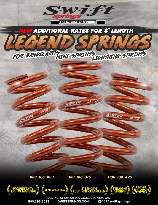 Additional Rates for 8" length Legend Springs