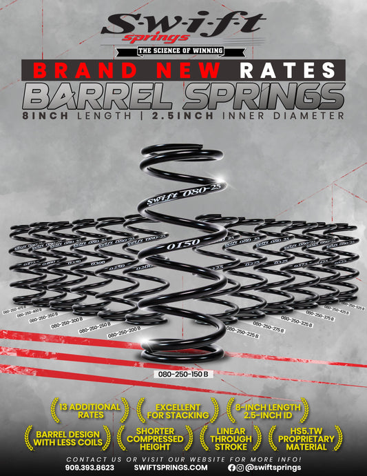 All new rates for our 8" Barrel Springs