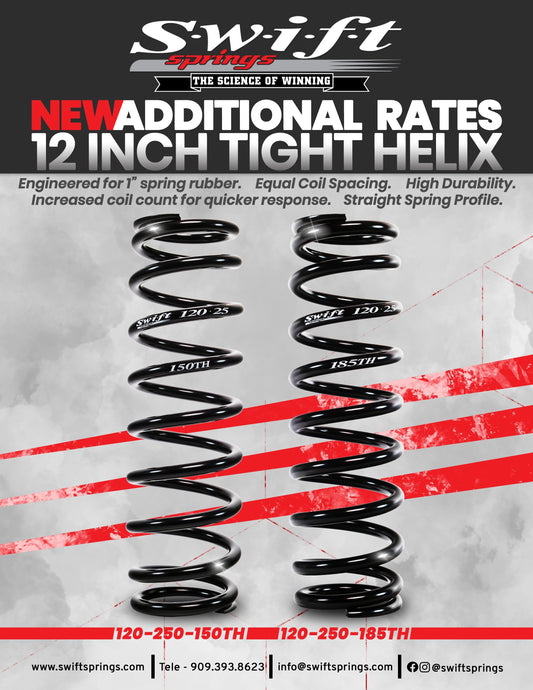 New additional rates for 12in length Tight Helix Springs!