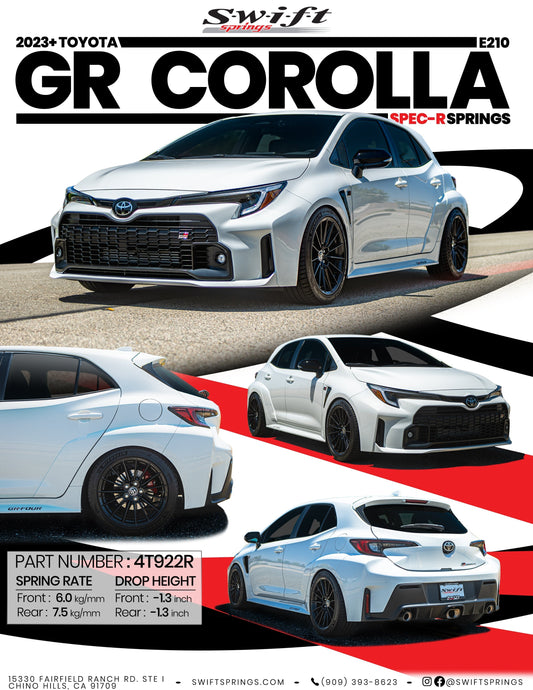 Now available | 2023+ Toyota GR Corolla Swift Spec-R Springs