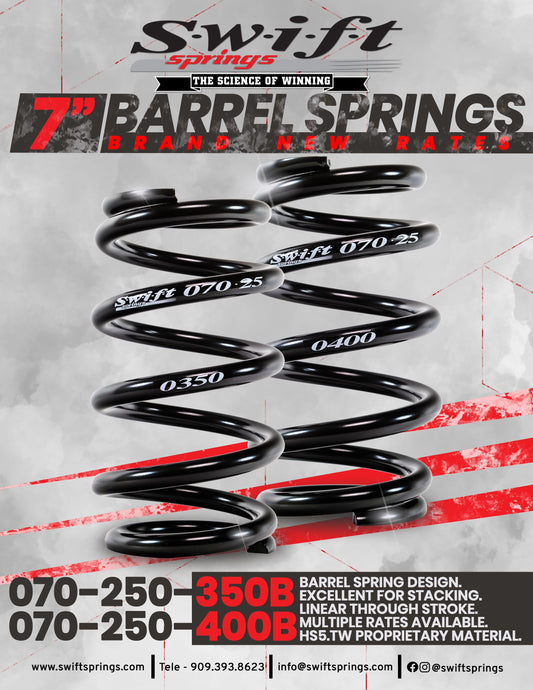 New additional 7in length Barrel Spring Rates!