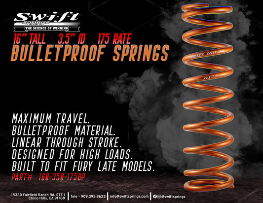 Swift's all-new 16" Tall 3.5" ID 175 Rate BP Springs!