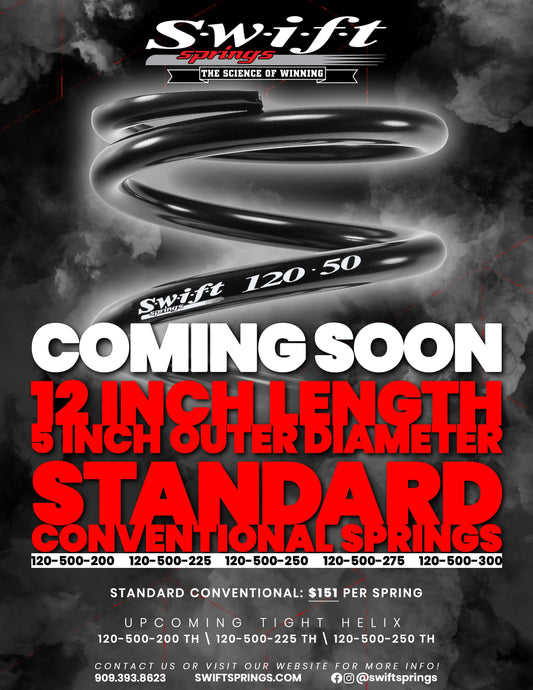 Coming Soon! 12" Length 5" OD Standard Conventional Springs!