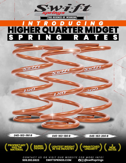 New Higher Quarter Midget Barrel Spring Rates